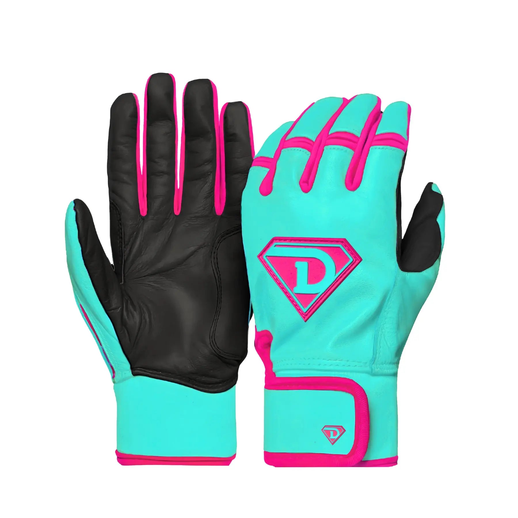 d1 baseball batting gloves miami 305s premium durable batting gloves teal neon pink