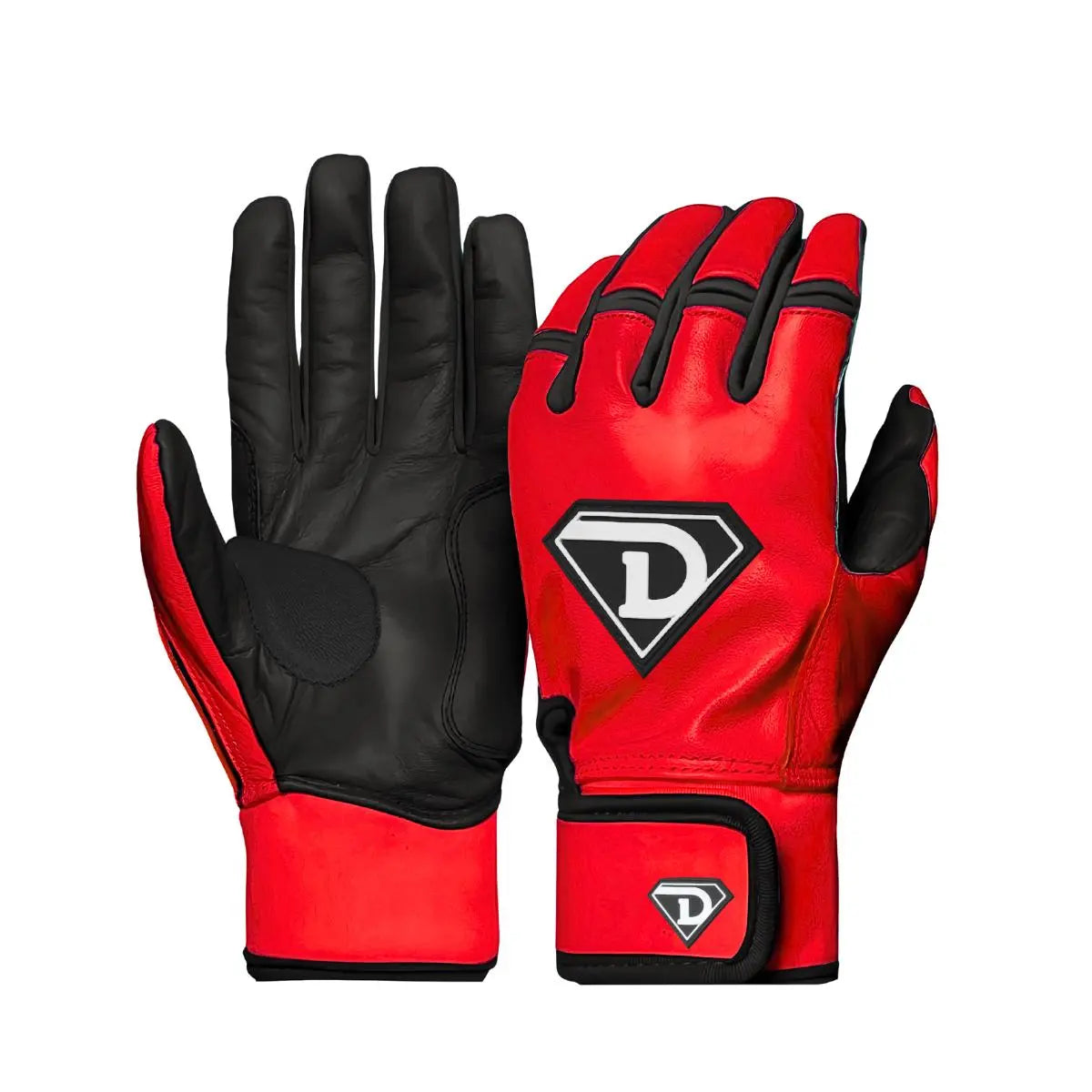 Dinger Grip Pro Series Premium Batting Gloves "Diablos" | Red/ Black D1 Athletics