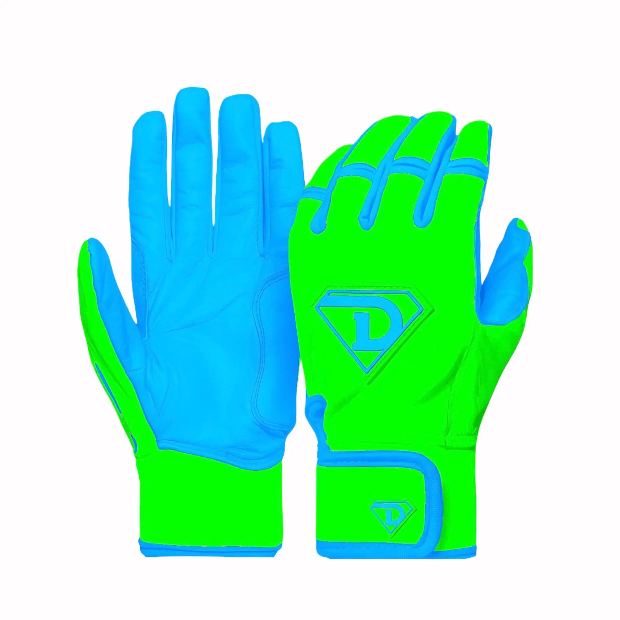 D1 Elite Series Premium Batting Gloves “Aliens”  | Neon Green , Electric Blue D1 Athletics